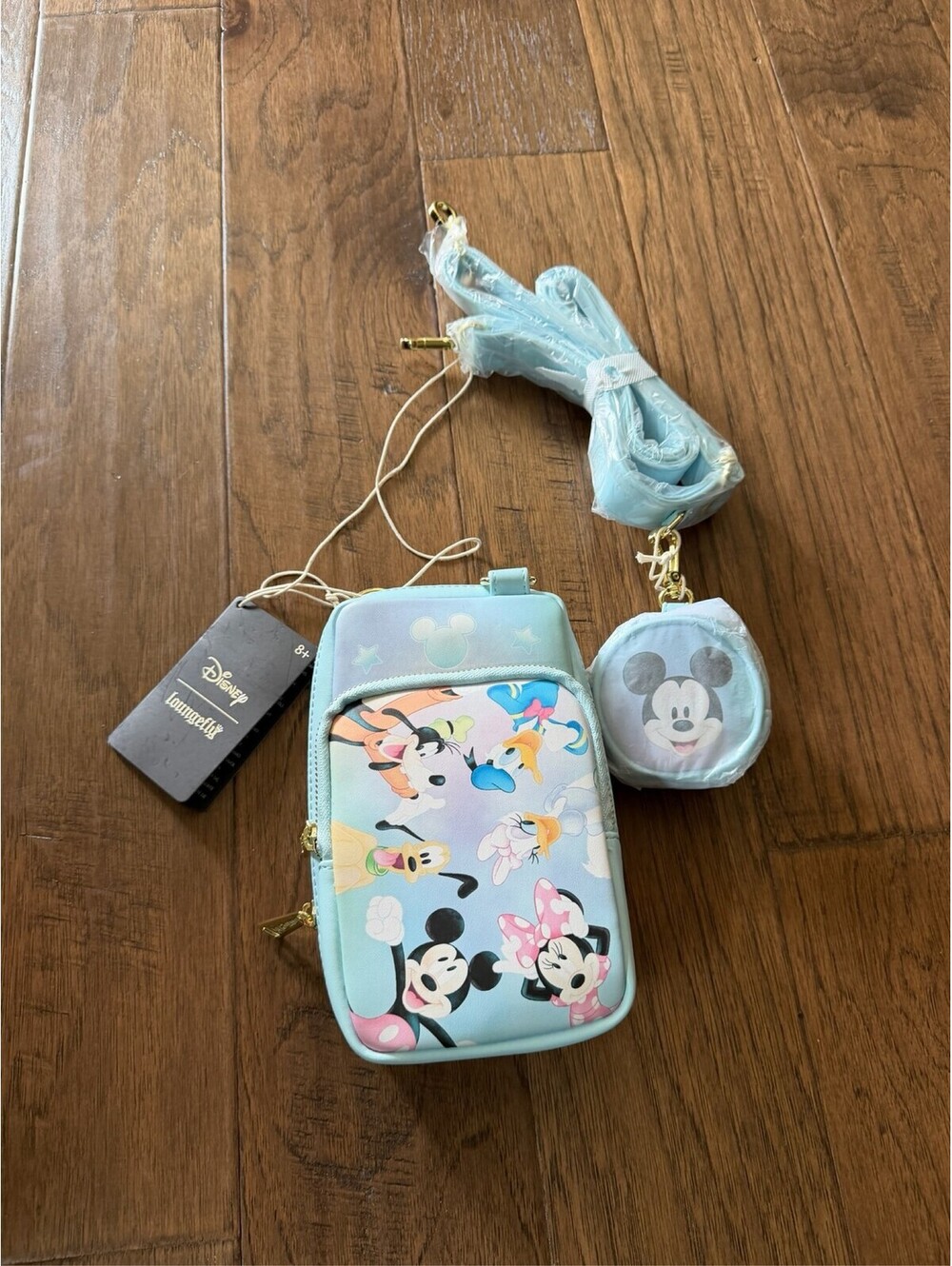 Loungefly Disney Mickey and Friends Pastel Tie Dye Crossbody Coin Purse